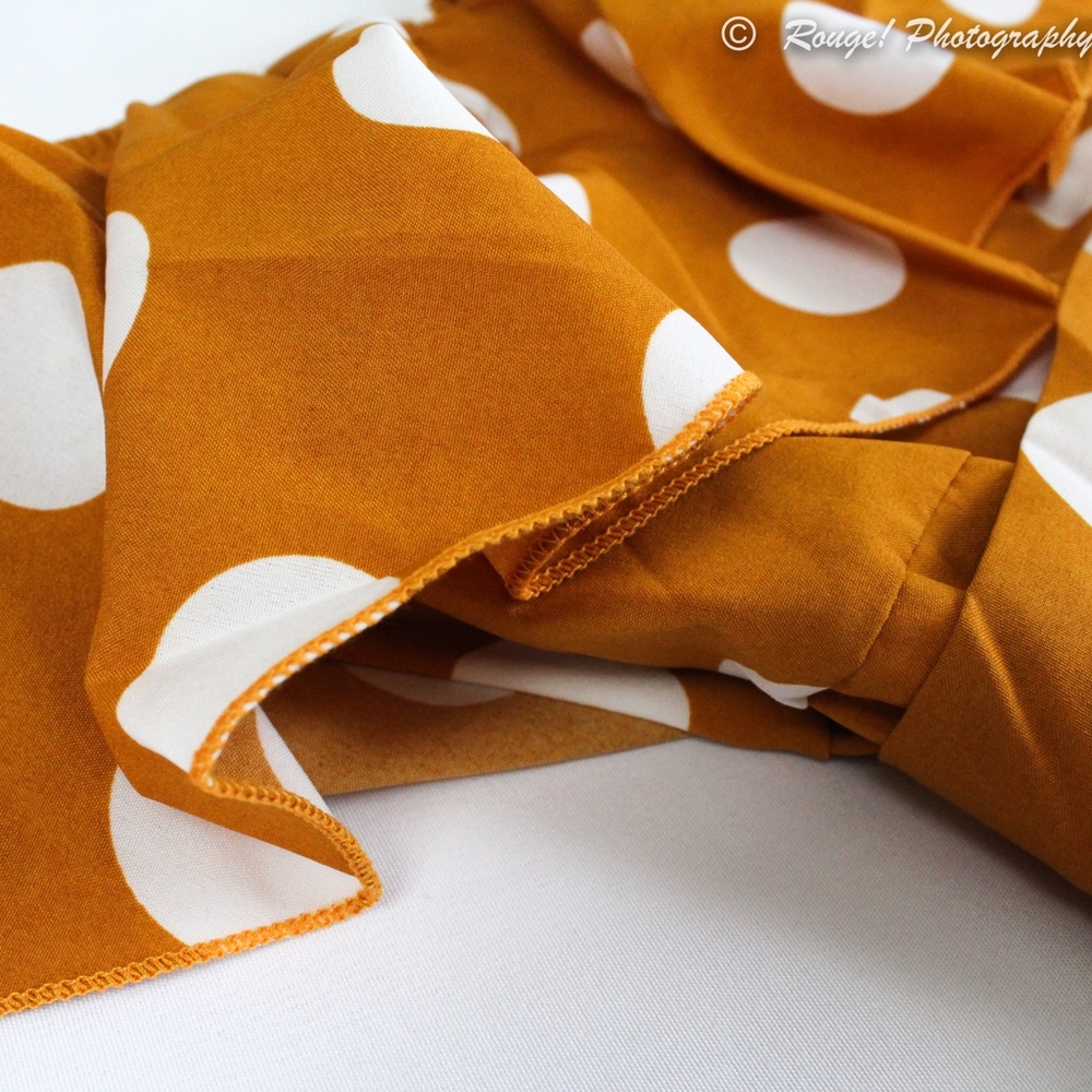 Polka Dot Strapless Flounce Midi Dress w/Slit - Picture 7 of 8